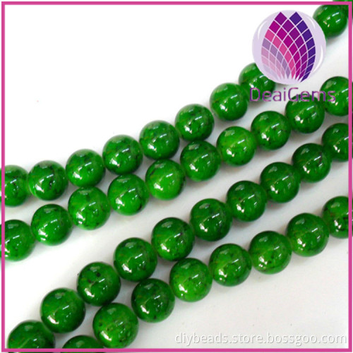 Imitation jade Hand painted glass 8mm round 34inch / strand